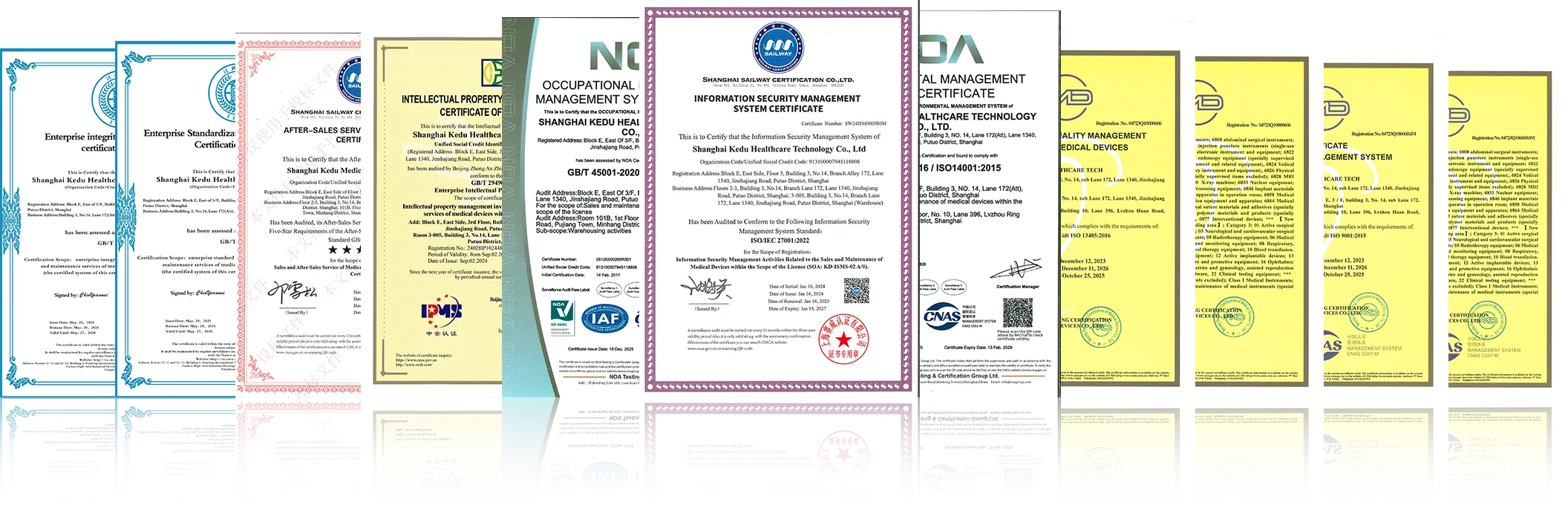 KEDU Certifications Wall